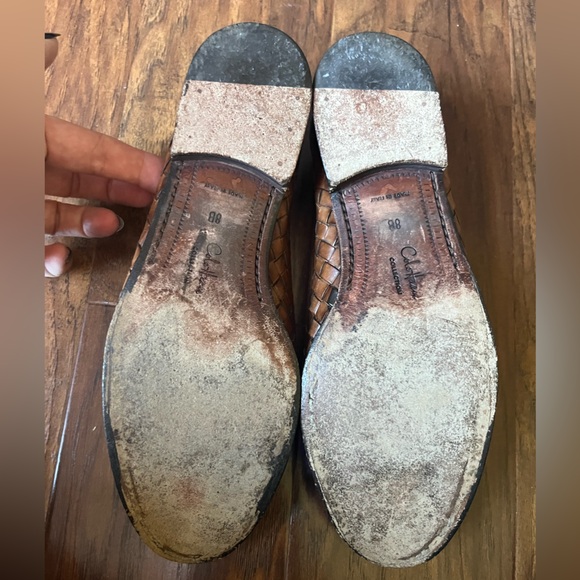 Cole Haan Basket Woven Brown Leather Women’s Penny Loafers - Picture 2 of 10